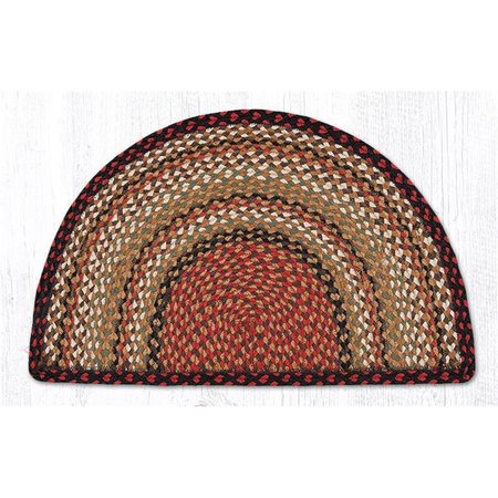 CAPITOL IMPORTING CO 18 x 29 in. Jute Slice Small Rug Slice - Burgundy, Mustard and Ivory 32-SM319